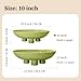 seicasaya Three-Leg Ceramic Fruit Bowl, 10 Inch Oval Serving Dish for Kitchen Counter, Candy or Key Holder, Home Decor Accent Beige Green
