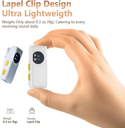 Image of MAYBESTA 2 Pack Wireless Mini Microphone with Charging Case - AI Noise Reduction for iPhone Andriod Phone, Studio Quality Audio for Video Recording Vlog YouTube Interview(White)