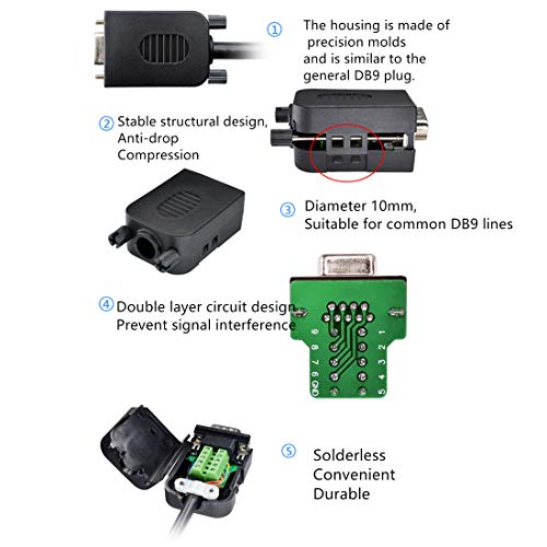 Adaptador conector VGA DB15 hembra con terminales de tornillo miniatura 7