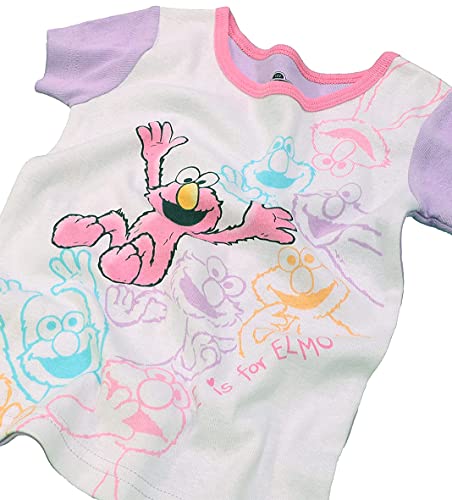 Sesame Street Girls' Snug Fit Cotton Pajamas, E Is For Elmo, Size 4T3