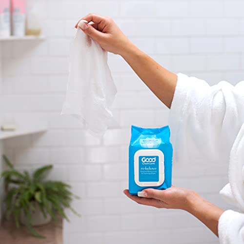 Good Clean Love Rebalance Personal Moisturizing & Cleansing Wipes, Naturally Reduces Odor & Supports Vaginal Health, Ph-Balanced Feminine Hygiene Product, 60 Biodegradable Wipes #TOP2