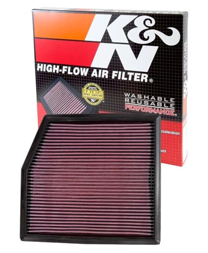 Image of K&N Engine Air Filter: Increase Power & Acceleration, Washable, Premium, Replacement Car Air Filter: Compatible with 2010-2015 BMW L6 (X1, 135i, 335i Coupe), 33-2458