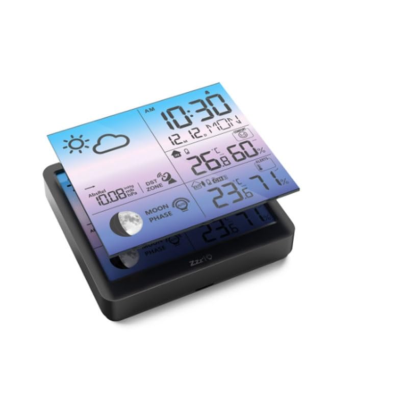 ABS Electronics LED Color Screen Weather Forecast Clock Multifunctional