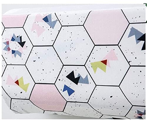 Image of DARSHANAM WORLD Beatiful Designer Ac Cover / / Cutest Printed Air Conditioning Dust Cover For Indoor & All Type AC Split Covers / / Colorfull Folding Designer Ac Cover (Pink & White Hexagon 1 Ton)