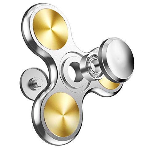 Atesson Fidget Spinner Toy Ultra Durable Stainless Steel Bearing High Speed Precision Metal Material Hand Spinner Focus Anxiety Stress Relief Boredom Killing Time Toys Silver #TOP6