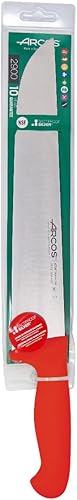 Miniatura 3 de Arcos Cuchillo de carnicero Range de acero inoxidable nitrum de 12 pulgadas. Cuchillo para carne. Mango rojo de polipropileno. Sistema de