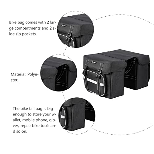 Sosoport Bolsa Porta-Malas Para Bicicleta Grande Porta-Bagagem Traseiro Duplo Porta-Bagagens Mtb Cap