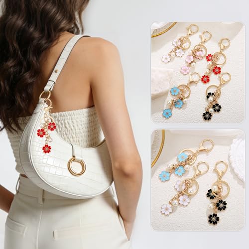 Lcbulu 5PCS Flower Key Chains