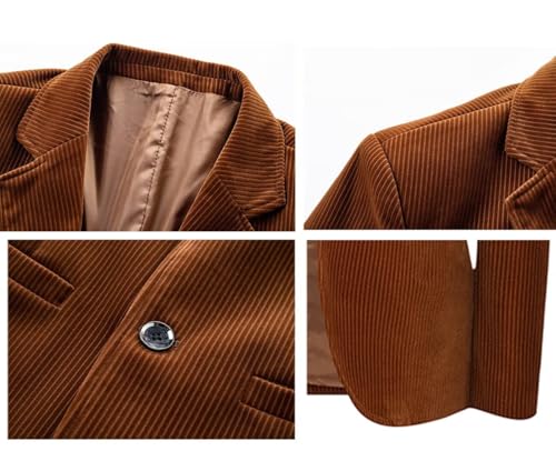 Corduroy Blazer Men Vintage Casual Twill Suit Jacket Daily Wear for Men Leisure Outfit Slim Fit Sports Coat3