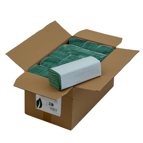 V Fold Green Paper Hand Towels 1ply 187 x 250 Size (3510 QTY) 18 x 237 Sheets Strong Thick Resilient to Tearing - Perfect School Dispensers & Workshops ! - Avern