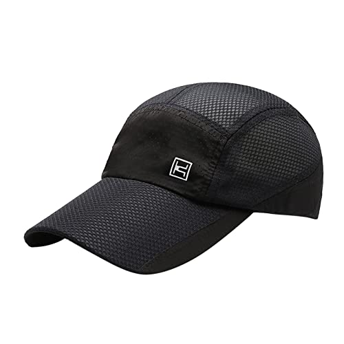 Sombreros Mexicanos Baratos de Malla Unisex Sombrero Transpirable de Trabajo de béisbol con Parasol Liso de Verano para Escalar montañas al Libre Womens Visor (Black, One Size)