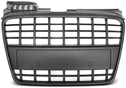 Front Grill Compatible with Audi A4 B7 Saloon Avant 2004 2005 2006 2007 2008 RS-70 Front Central Sport Grill Honeycomb Mesh Grille Black