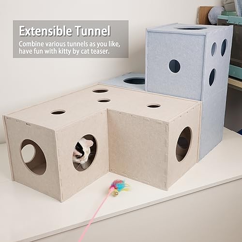 Petkaray CT-01 Cat Tunnel, Original Cat Hideaway Cave For Indoor Cats, Large Kitten Play Tubes And Tunnels, Soft Felt Cat Toy With Interactive Peek Hole thumb #4
