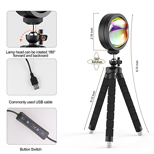 Tsrarey Sunset Lamp With App & Remote Control, Endless Color Sunset Projection Lamp Led Night Light,Sunset Lamps Projector For Party Christmas Gifts Photography Bedroom Decor Sunset Lights #TOP5