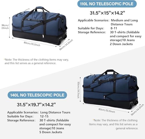 XWFB 110L Expandable Rolling Duffle