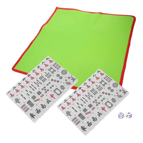 Jeu de mahjong chinois portable Yardwe avec mini pièces et tapis pour voyage