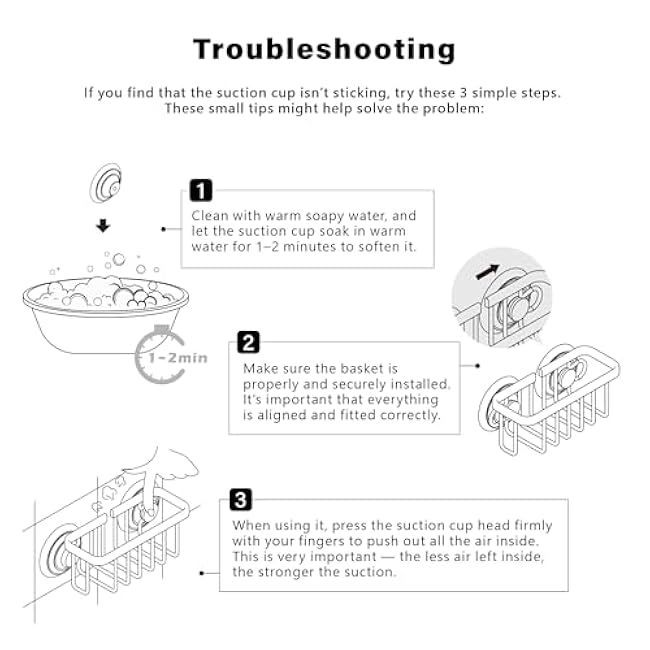 SunnyPoint NeverRust Kitchen & Bathroom Sink Caddy for Sponges, Scrubbers, Soap, 6 x 2.5 x 2.75, with Adhesive Mount - Additional Suction Cup Included ¨CAluminum (Black)