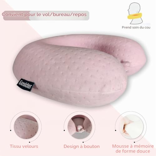 Coussin De Voyage Avion : Oreillers cervicaux pour dormir voyage rose oreillers confortables en... – Image 2