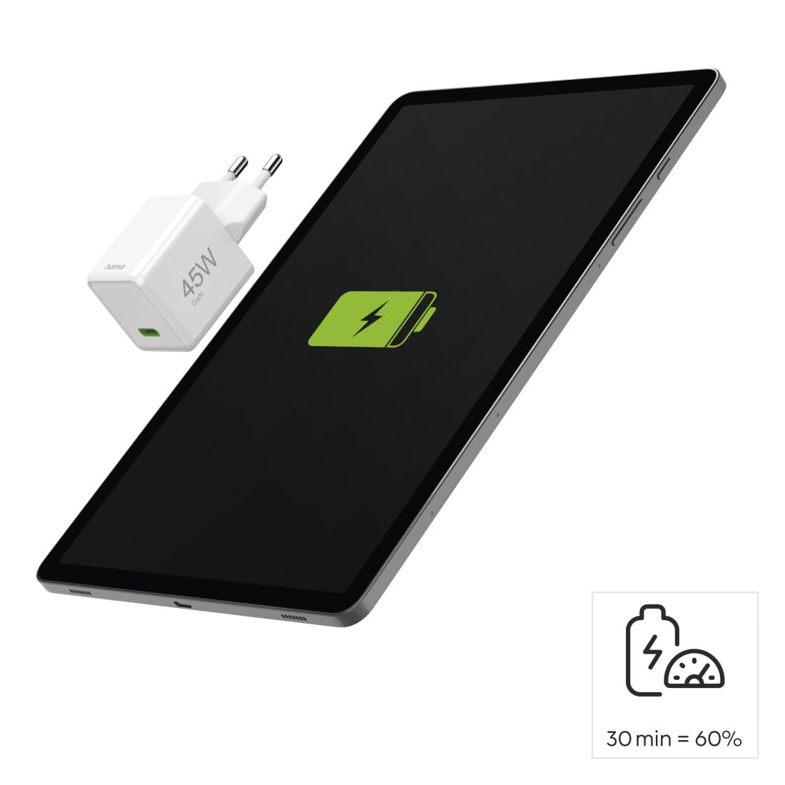 Hama Ładowarka sieciowa mini 45 W, USB typ C (mała, lekka, adapter ładowania, Power delivery, Quick Charge, wydajna, szybka) biała