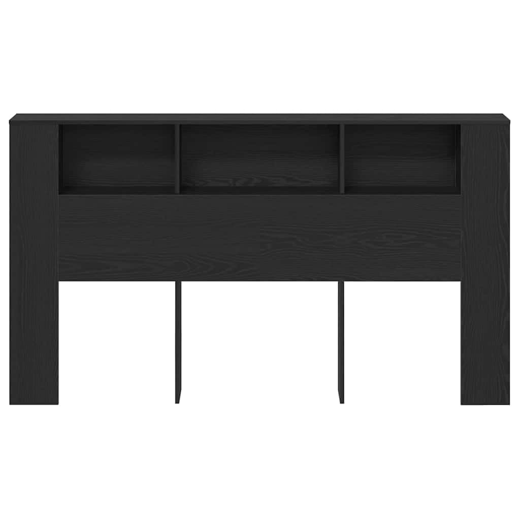 vidaXL Cabecero con Armario Roble Negro 180 x 18,5 x 102,5 cm, Esenciales para el Dormitorio, cabecero Moderno, soluciones Decorativas, Muebles montados en Pared para Ahorrar Espacio
