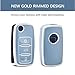 OFFCURVE for Volkswagen Key Fob Cover, Soft TPU Full Protector Key Fob Case for VW Jetta Golf Polo Passat MK8 Tiguan Beetle Car Remote Smart Key Holder Accessories, Blue