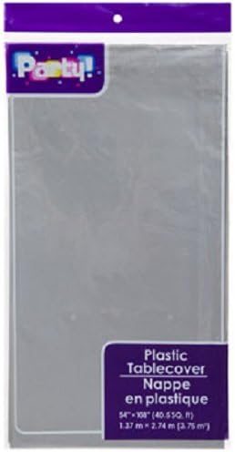 Plastic Table Covers, 54x108" (2-pack) Silver/Gray
