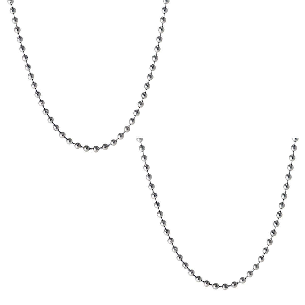 Stainless Stell Ball Chain For Men Women Boys Girls (Pack of 2)-image-34