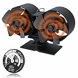 FUTURESUN Wood Stove Fan Heat Powered 10 Blades Fireplace Fan Non-Electric with Magnetic Surface...