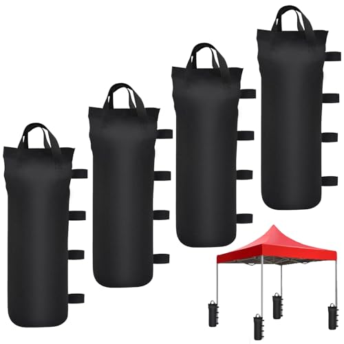 4 Pièces Sac de Lestage pour Tonnelle, Tissu Oxford Poids pour Tonnelle, Facile à Transporter, Étanche et Durable, Convient pour Les Pavillons, Les Tentes...