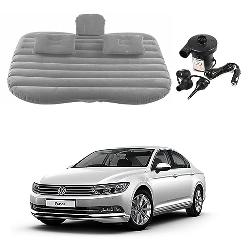 Image of Oshotto Multifunctional Car Travel Bed Mattress with Two Air Pillows, Car Air Pump Compatible with Volkswagen Passat (Grey)