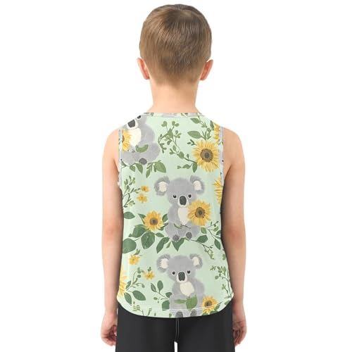Boys' Tank Top Shirt Koalas with Sunflowers Pattern Sleeveless T-Shirts3