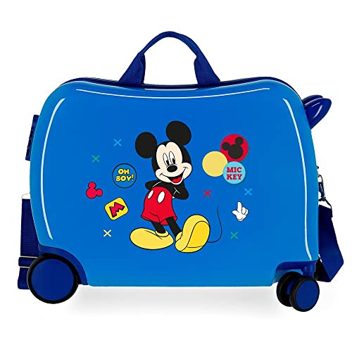 Disney Mickey Enjoy the Day Valise Enfant Bleu 50x38x20 cms Rigide ABS Serrure à combinaison 34L 2,1Kgs 4 roues Bagage à main