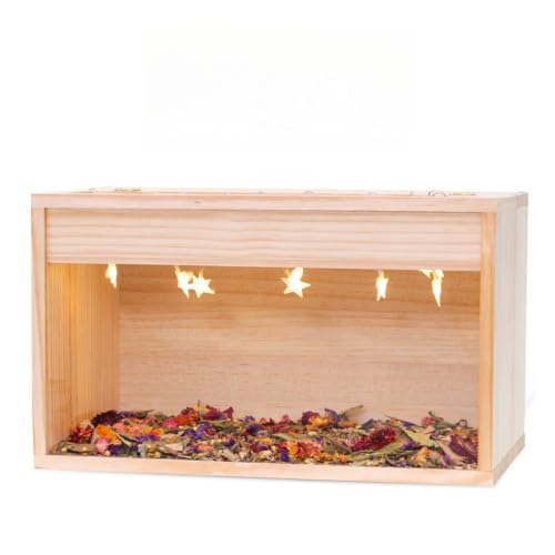 ハムスターゲージ ーハウス 小動物飼育ケージ 組立式 大型 ー 小動物 チンチラ 天然木 通気性 アクリル 観察しやすい リス ハリネズミ ウサギ チンチラ (ナチュラル,B)