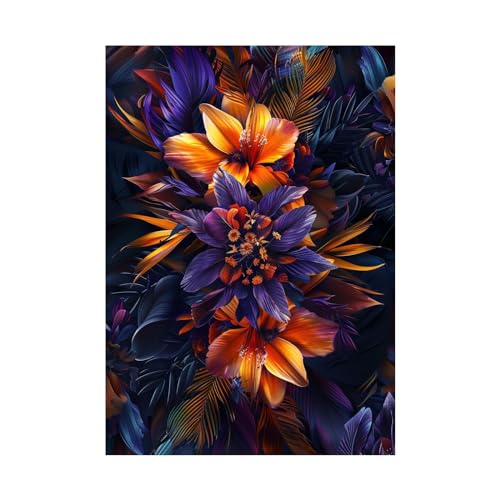 Peinture art abstrait floral affiche décoration murale bureau