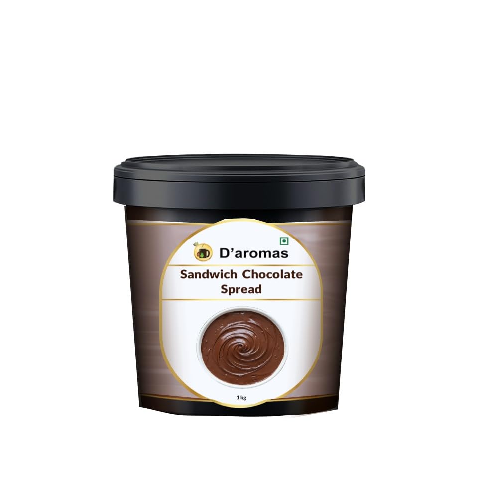 D'aromas Sandwich Chocolate Spread | Smooth & Creamy Bread Spread | Perfect for Toast, Pancakes, Waffles & Snacks | Ready-to-Use Breakfast Spread for Kids & Adults | 100% Vegetarian (1kg)-image-14