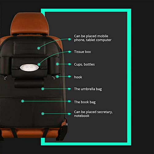 Asendiway 2Pack Backseat Car Organizer, Pu Leather Car Seat Back Organizer Travel Storage Bag Holder Pocket Kick Mats Back Seat Protector Car Back Seat Organizer For Kids, Universal Car Travel Accessories… #TOP3