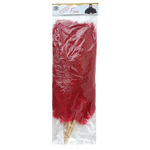 Zucker Large Ostrich Feather Fan - Vintage Costume Folding Hand Fan - Burlesque Showgirl Costume Decorative Fan for Women - Thumbnail 5