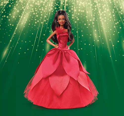 Barbie Poupée Barbie Joyeux Noël 2022 Cheveux Noirs Relevés - vue 7