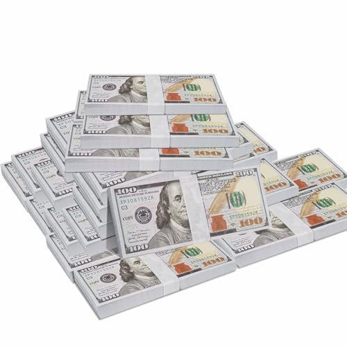 OUZCN 200 Pcs Fake Money Prop Money Play Money - $100 Ultra-Realistic Replica Bills, Ideal for Movie Sets, Math Teaching, Party Games & Magic Show