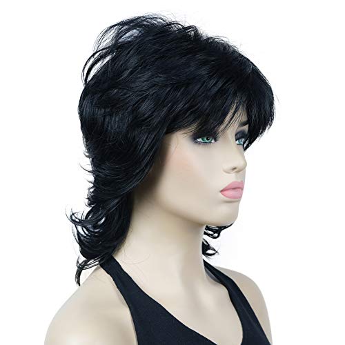Lydell 16" Long Soft Shaggy Layered Wig Classic Cap Full Natural Synthetic Wigs (Black) #TOP1