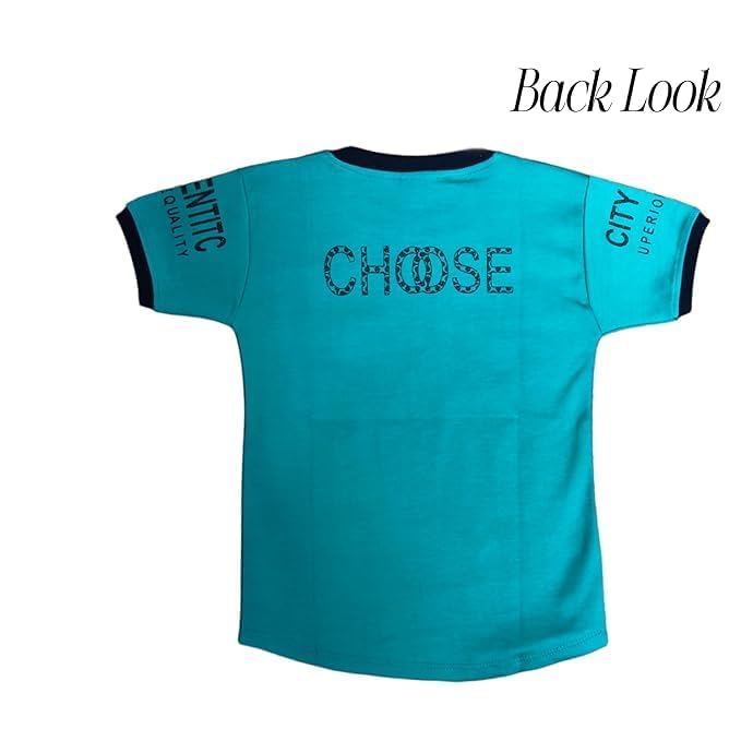 Image of Kids Dress for Boys | Round Printed Neck Half Sleeve T-shirt and Pant Clothing Set for Baby Boys