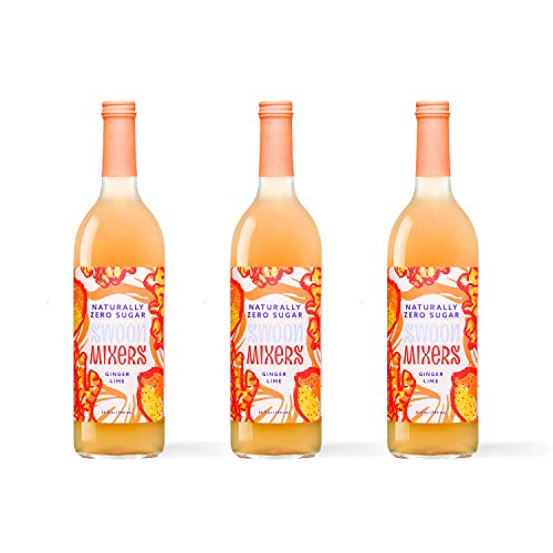 Zero Calorie Ginger Lime Cocktail Mixer by Swoon - Low Carb, Keto Friendly, Sugar Free and Gluten Free Drink Mix - 25 Oz Bottles, Pack of 3