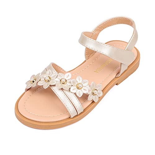 Image of PANDNAINJIA Girls Sandals Open Toe Toddler Kids Dress Summer Shoes | Open Toe Girl Sandals, Hook and Loop, Comfortable Insole, Classic Style, Flower Girl Wedding Party Daily Shoes