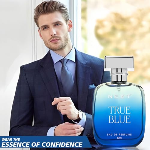 Image of Next Care True Blue Eau de Parfum for Men & Women - 60 ml | Long Lasting Fresh Aquatic Fragrance | Travel Friendly Perfume for All Day Freshness | Unisex Party Perfume
