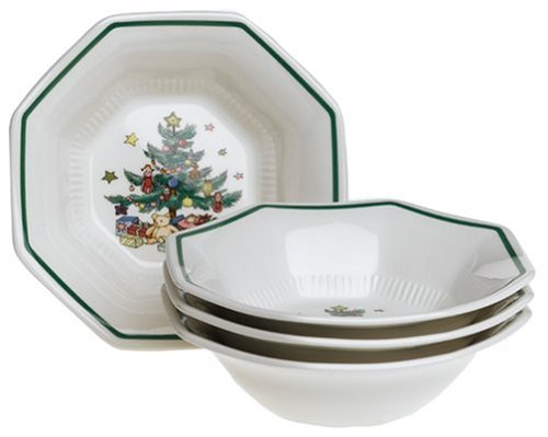 Nikko Ceramics Christmastime All-Purpose Bowls, Set of 4