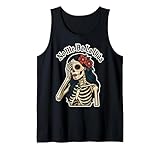 No Me Da La Vida Sugar Skull Humor Frase Graciosa Regalo Camiseta sin Mangas, Hombre, Negro, L