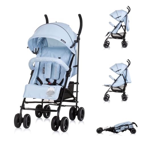 Chipolino Cochecito Milano Buggy hasta 22 kg, respaldo ajustable, plegable, color: azul