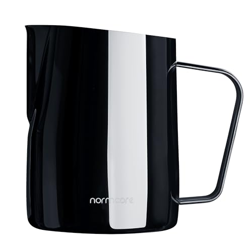 La Mejor Lista de Jarras para vaporizar leche que Puedes Comprar On-line. 48 Normcore Jarra de vaporización, jarra de espumador de leche de 15 onzas con boquilla redonda, herramientas barista premium para arte con leche de precisión, medición en el...