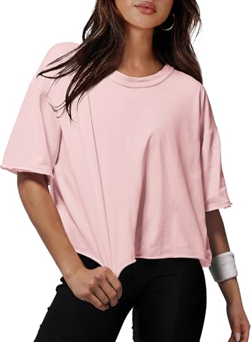 XIEERDUO Women Short Sleeve Cotton Crop T-Shirts Round...