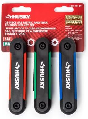 Husky SAE/Metric Folding Hex Key Set With Bonus Torx Set (3-Piece)